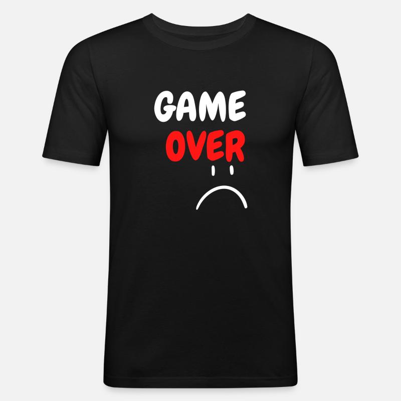 Game Over - Männer Slim Fit T-Shirt - Schwarz