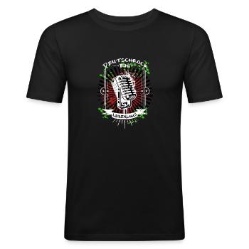 Rock - Männer Slim Fit T-Shirt - Schwarz - Vorne - Nik (191cm)