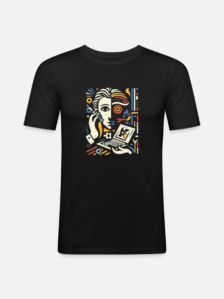 Cooles Techniker Kunst Geschenk - Männer Slim Fit T-Shirt - Schwarz