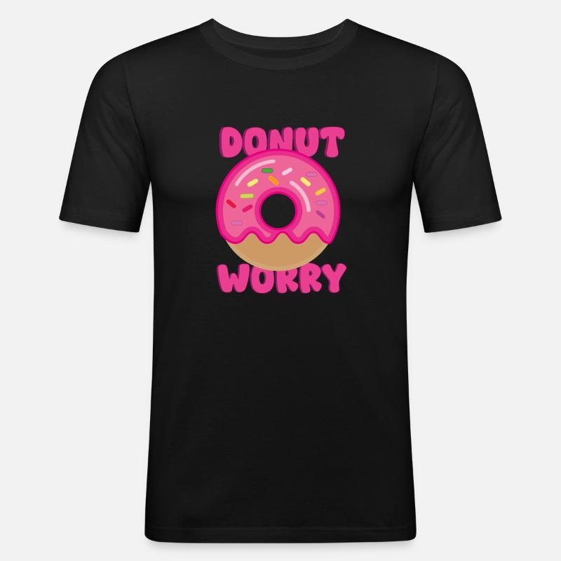 Donut-Sorge - Männer Slim Fit T-Shirt - Schwarz