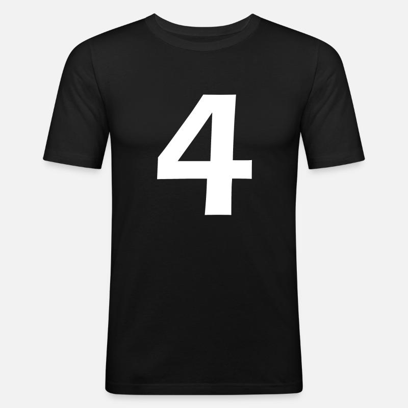 4 - Männer Slim Fit T-Shirt - Schwarz