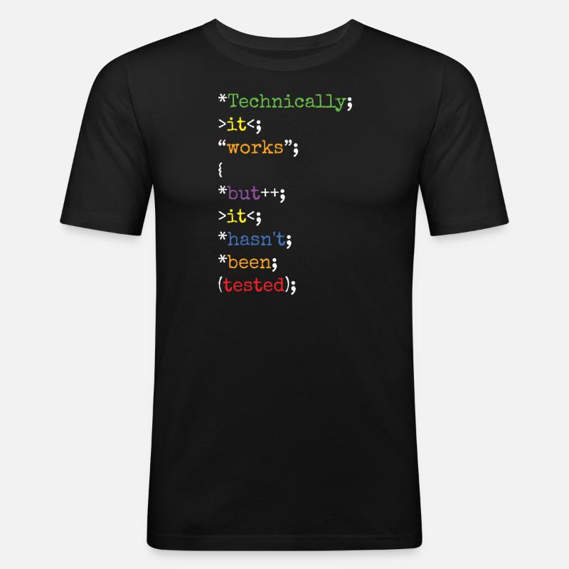 Software Ingenieur Informatiker Programmierer - Männer Slim Fit T-Shirt - Schwarz