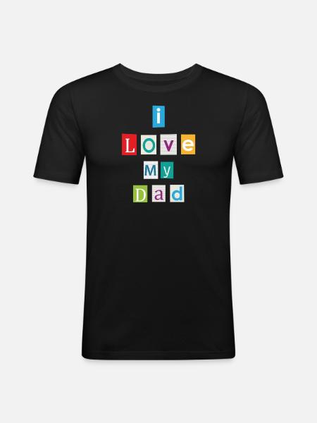 J’aime mon père - T-shirt près du corps Homme - noir