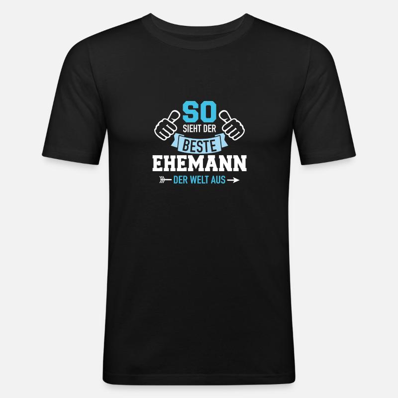 Ehemann - Männer Slim Fit T-Shirt - Schwarz