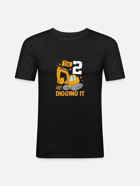 Children's birthday party construction site - Men's Slim Fit T-Shirt - black