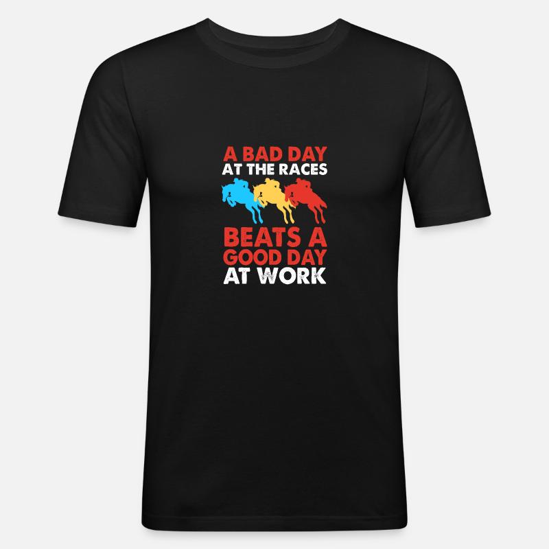 Springreiten Springpferd - Männer Slim Fit T-Shirt - Schwarz