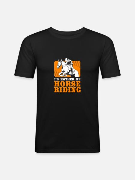 Springreiten Springpferd - Männer Slim Fit T-Shirt - Schwarz