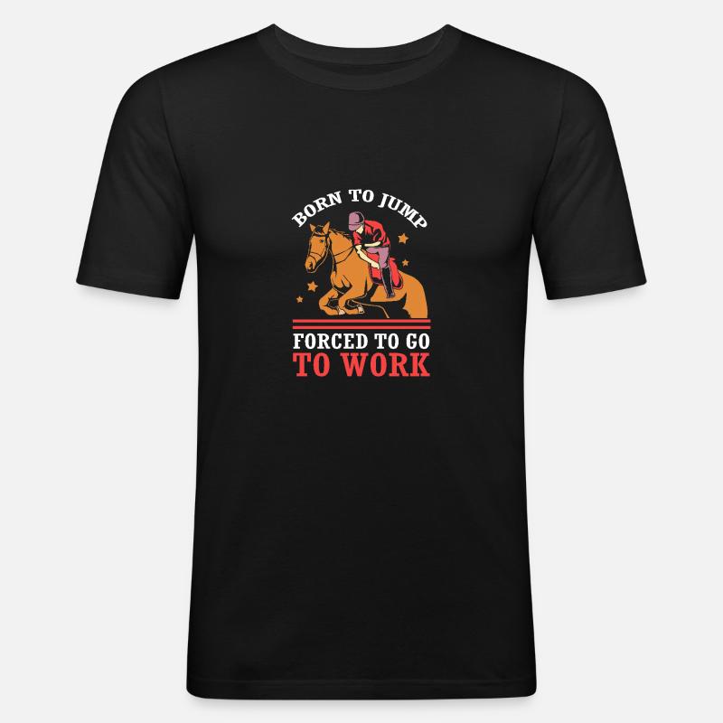 Springreiten Springpferd - Männer Slim Fit T-Shirt - Schwarz
