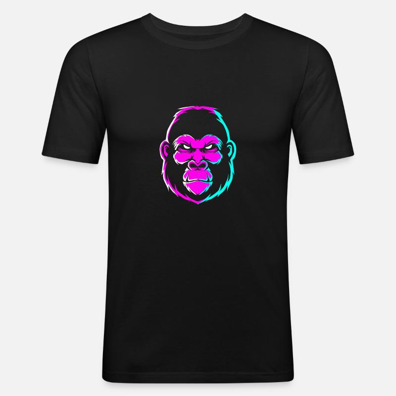 Gorilla - Männer Slim Fit T-Shirt - Schwarz