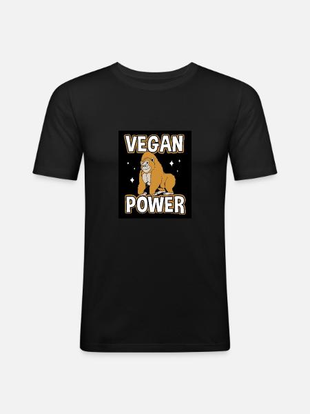 Gorille - T-shirt près du corps Homme - noir