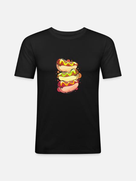 Hot Dog Snack - Men's Slim Fit T-Shirt - black
