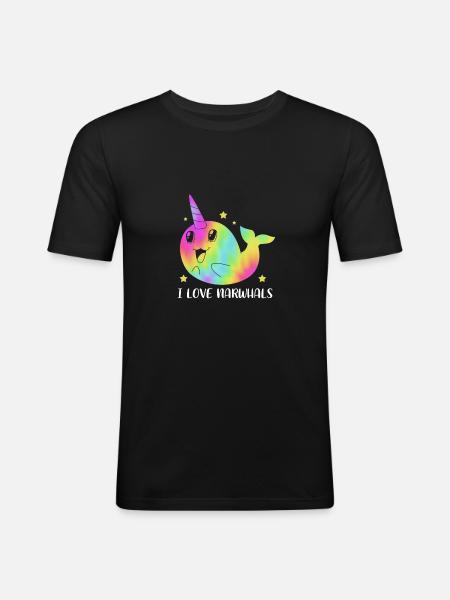 Narval - T-shirt près du corps Homme - noir