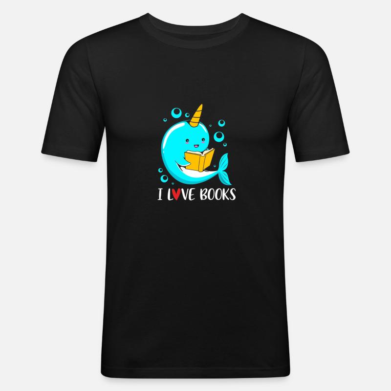 Narwal - Männer Slim Fit T-Shirt - Schwarz