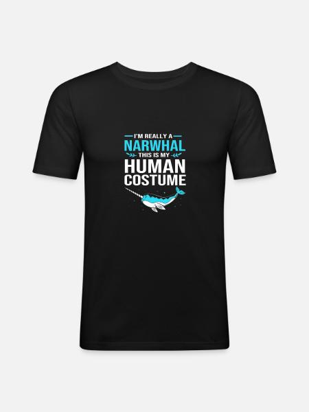 Narwhal - Men's Slim Fit T-Shirt - black
