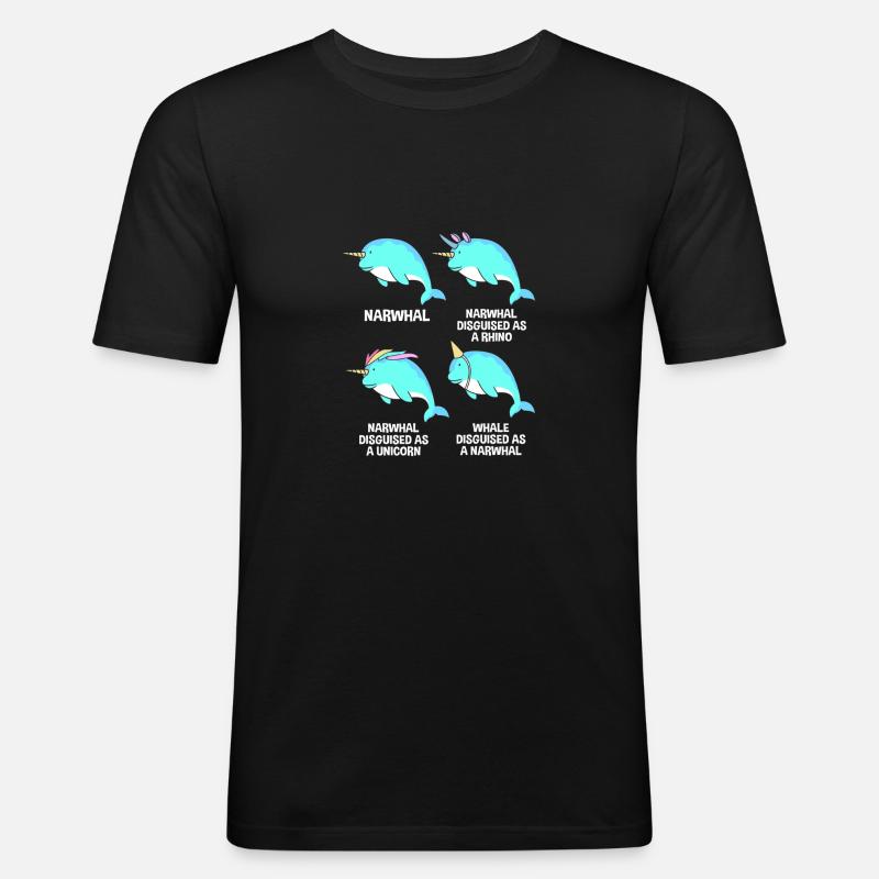 Narwal - Männer Slim Fit T-Shirt - Schwarz