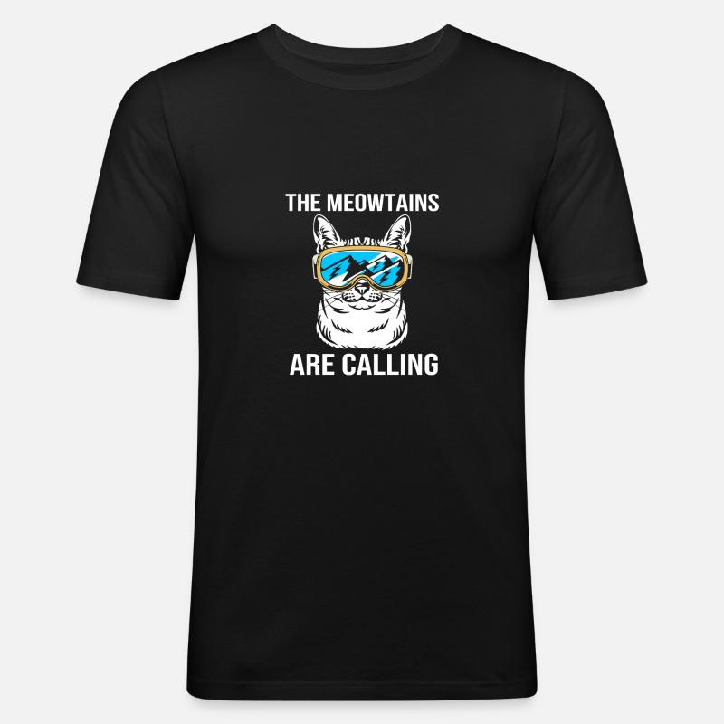 Ski Skiurlaub - Männer Slim Fit T-Shirt - Schwarz