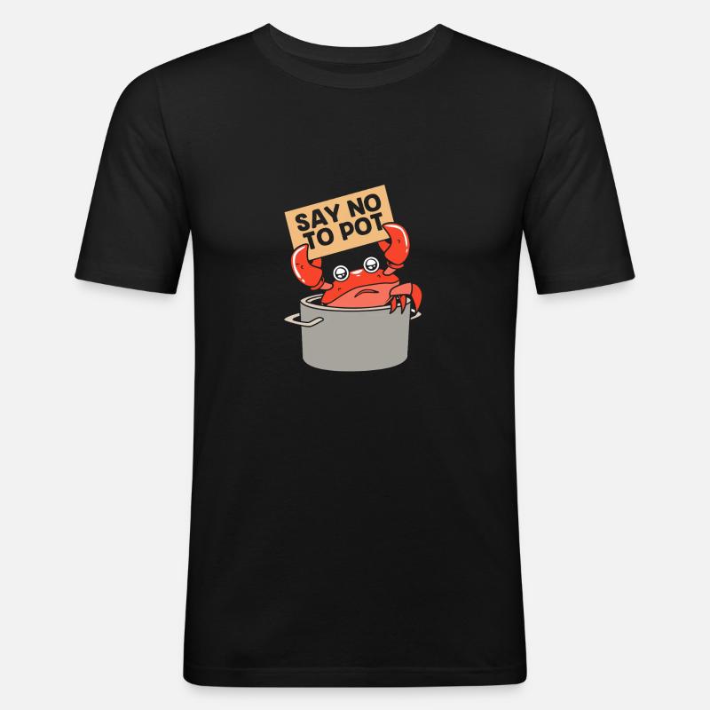 Krabbe - Männer Slim Fit T-Shirt - Schwarz