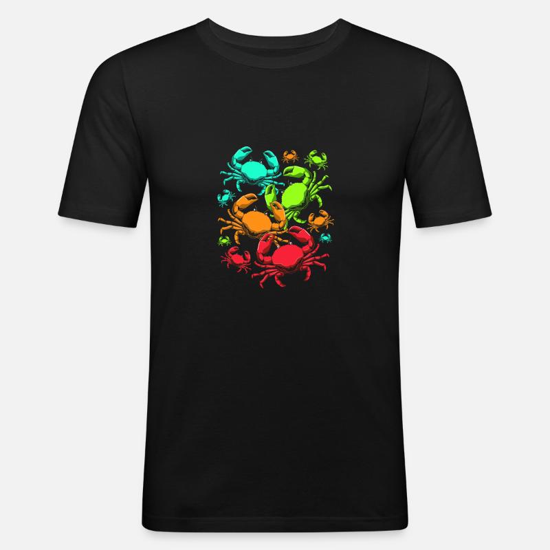 Krabbe - Männer Slim Fit T-Shirt - Schwarz