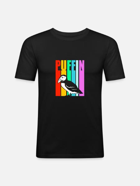Papageientaucher Puffin - Men's Slim Fit T-Shirt - black