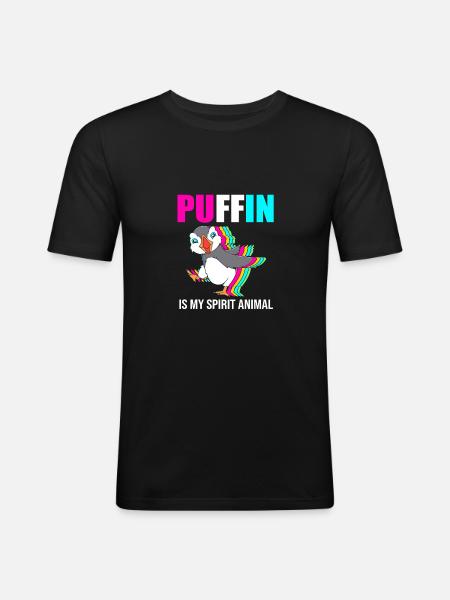 Papageientaucher Puffin - Men's Slim Fit T-Shirt - black