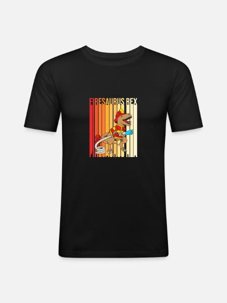 Pompier Pompier - T-shirt près du corps Homme - noir