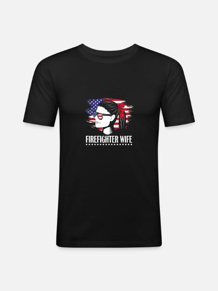 Pompier Pompier - T-shirt près du corps Homme - noir