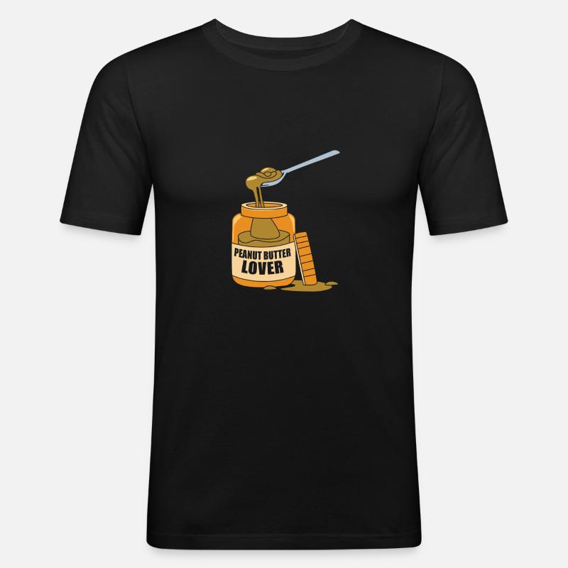 Erdnussbutter - Männer Slim Fit T-Shirt - Schwarz