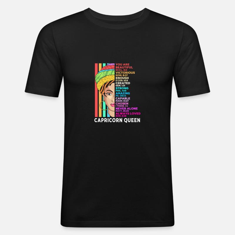 Sternzeichen Steinbock - Männer Slim Fit T-Shirt - Schwarz