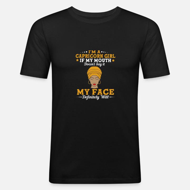 Sternzeichen Steinbock - Männer Slim Fit T-Shirt - Schwarz