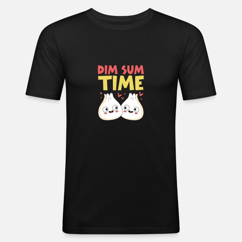 Dim Sum - Männer Slim Fit T-Shirt - Schwarz