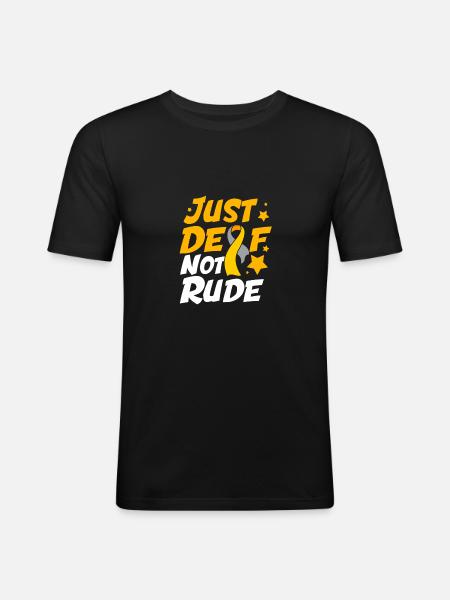 Deaf Deaf Deaf Sign Language - Men's Slim Fit T-Shirt - black