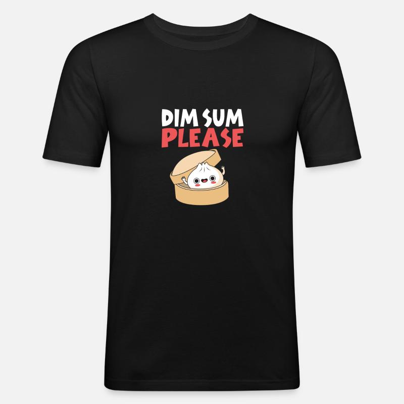 Dim Sum - Männer Slim Fit T-Shirt - Schwarz