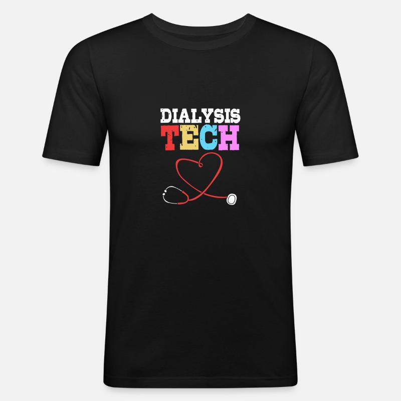 Dialyse-Techniker - Männer Slim Fit T-Shirt - Schwarz