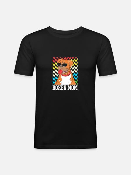 Boxer Dog - Men's Slim Fit T-Shirt - black