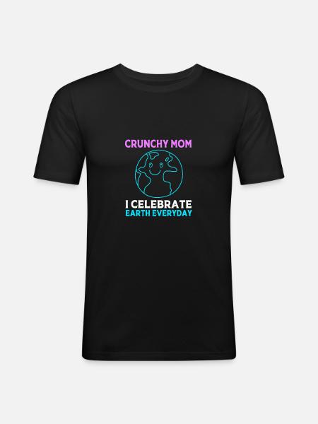 Crunchy Mom - Men's Slim Fit T-Shirt - black