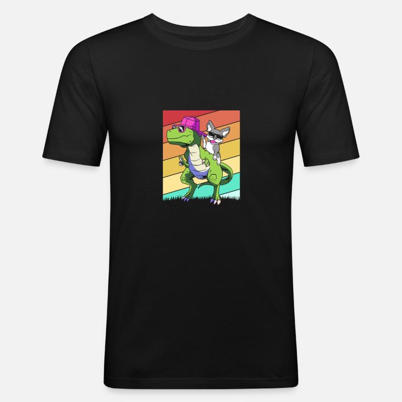 Boston Terrier - Männer Slim Fit T-Shirt - Schwarz