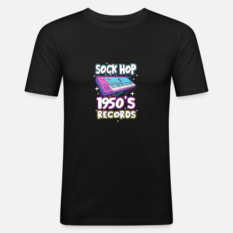Sock Hop - Männer Slim Fit T-Shirt - Schwarz
