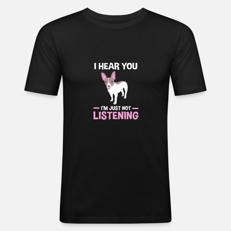 Rat Terrier - Männer Slim Fit T-Shirt - Schwarz