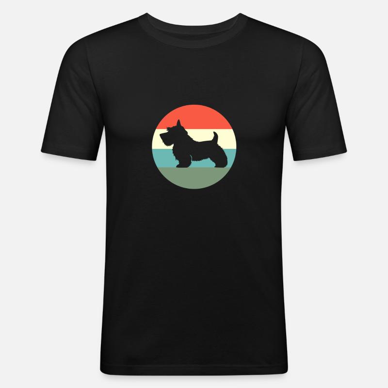 Scottish Terrier - Männer Slim Fit T-Shirt - Schwarz