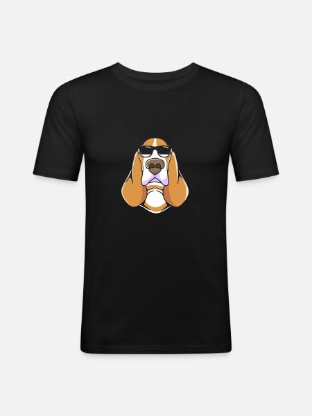 Basset Hound - Men's Slim Fit T-Shirt - black