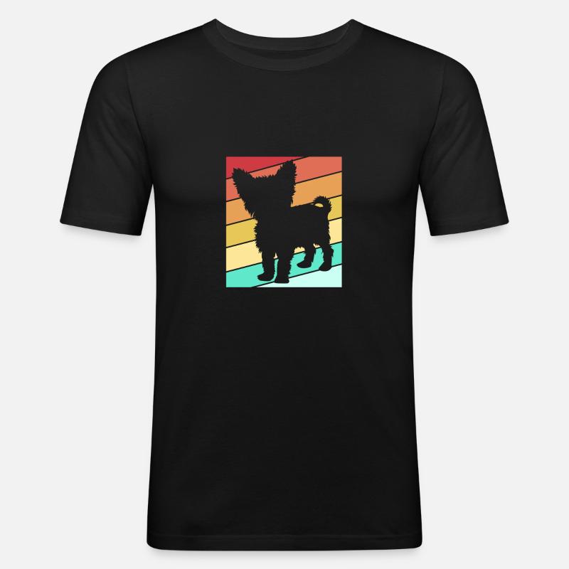Yorkshire Terrier - Männer Slim Fit T-Shirt - Schwarz