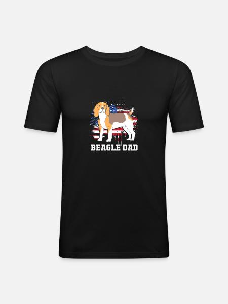 Beagle Dad - Men's Slim Fit T-Shirt - black