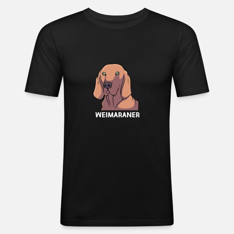 Weimaraner - Männer Slim Fit T-Shirt - Schwarz
