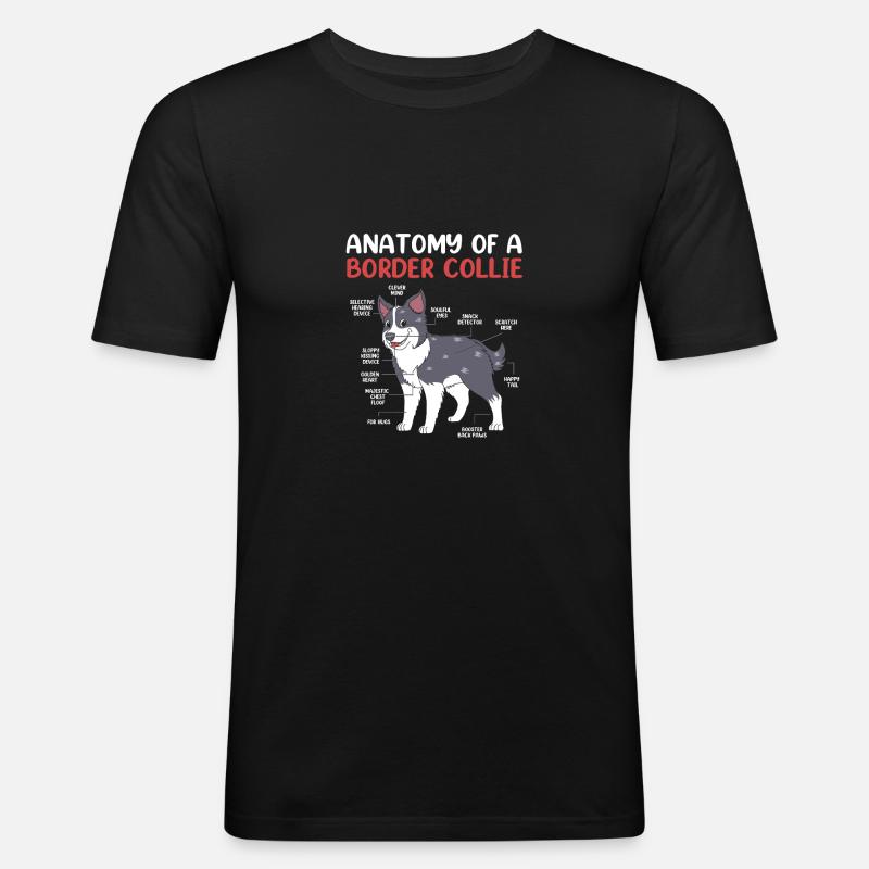 Border Collie - Männer Slim Fit T-Shirt - Schwarz
