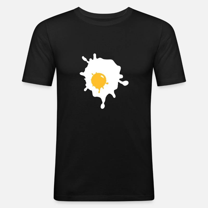 Ein Spiegelei - V2 - Männer Slim Fit T-Shirt - Schwarz