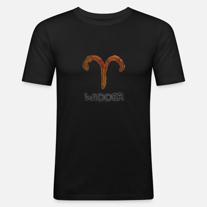 Sternzeichen Widder - Männer Slim Fit T-Shirt - Schwarz