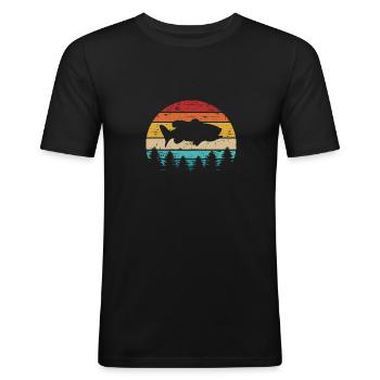 Barsch - Männer Slim Fit T-Shirt - Schwarz - Vorne - Nik (191cm)