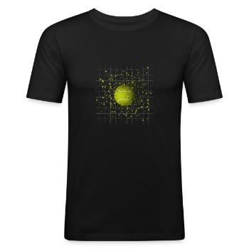 Balle de TENNIS - T-shirt près du corps Homme - noir - Devant - Nik (191cm)