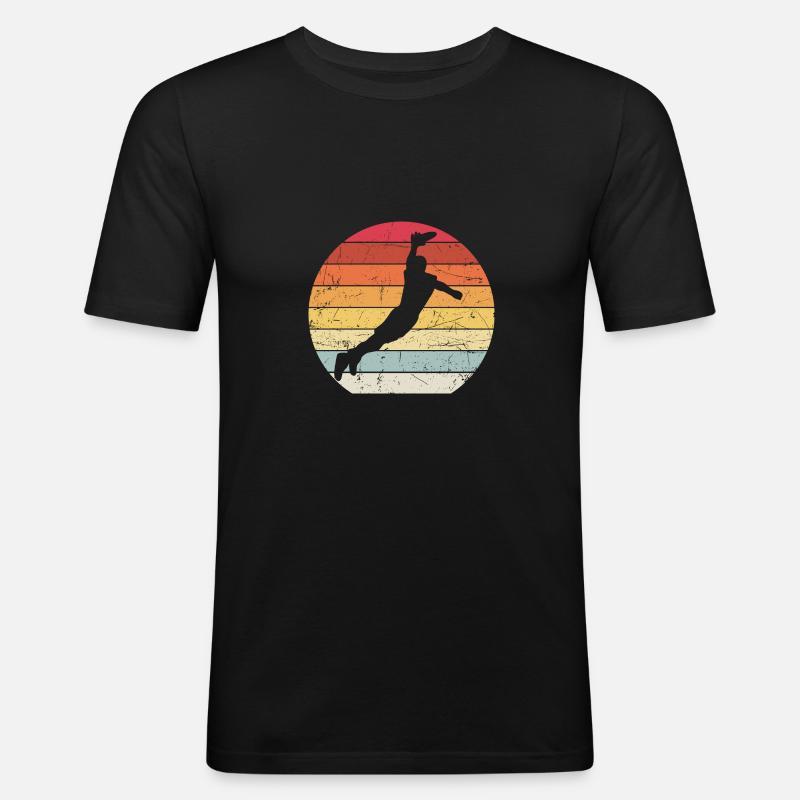 Frisbee - Männer Slim Fit T-Shirt - Schwarz