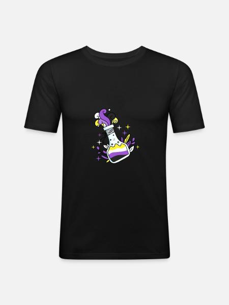 Nonbinary Pride Zaubertrank Nonbinary Pride - Männer Slim Fit T-Shirt - Schwarz